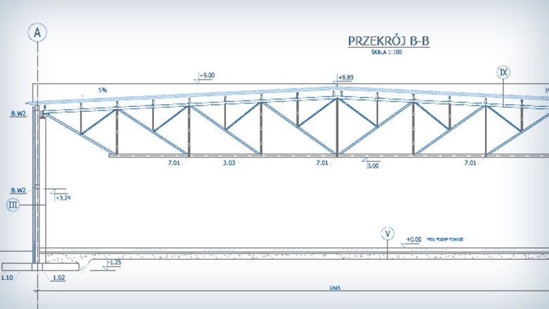 Projekt hali magazynowo-usługowej w Gdańsku